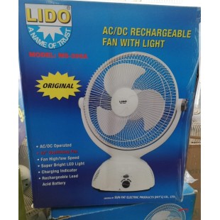 Lido Rechargeable Fan (MS-398A) Table Fan, 12 Inch With Official Warranty (With-Out Box). price in Pakistan