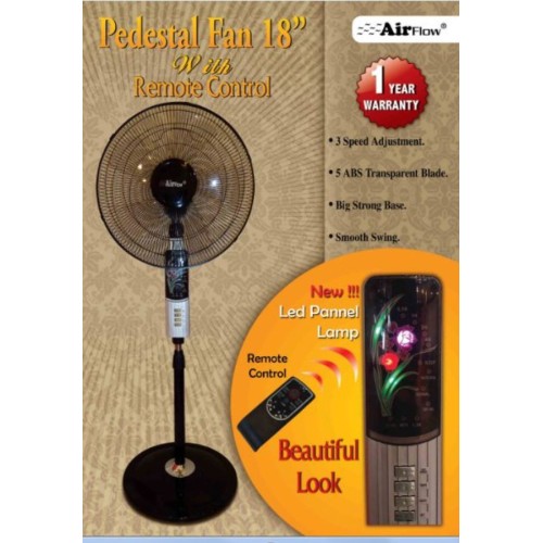 Airflow 18" Remote Control Pedestal Fan price in Pakistan at Symbios.PK