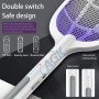 Mosquito Killer Racket, 2 in 1 Rechargeable Mosquito Lamp With LED Light & Charging Stand