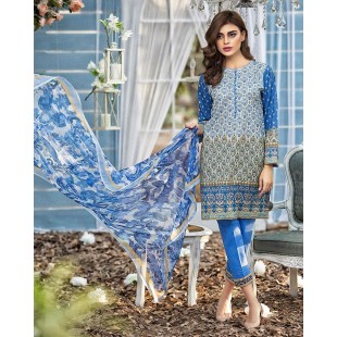 Alkaram studio Spring Collection Vol 2 3-Piece Unstitched SS-135Blue price in Pakistan