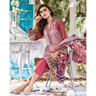 Alkaram studio Spring Collection Vol2 3-Piece Unstitched SS-135Maroon price in Pakistan