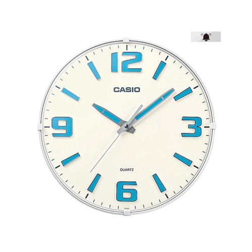Casio IQ637D White Resin Frame Neobrite Dial Numbers Wall Clock HOME