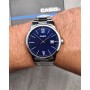Casio MTP-V002D-2B3 Silver Chain Analog Blue Dial Dress Watch