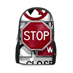 Stop Wrong Way Art Printed Backpacks BG-16 price in Pakistan