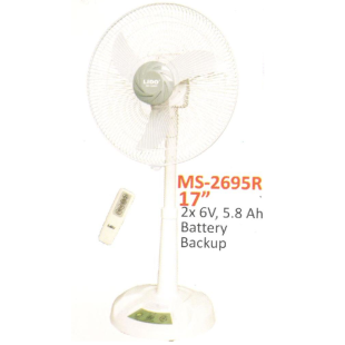 LIDO RECHARGEABLE PEDESTAL FAN (MS-2695R) 17 Inch With Official Warranty price in Pakistan